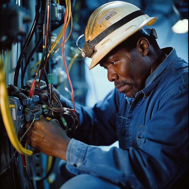 Appliance technician working on a fridge