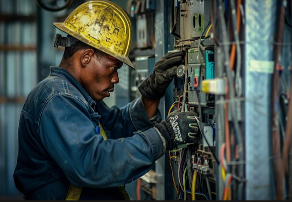 Factory floor high-bay relamping & emergency circuits